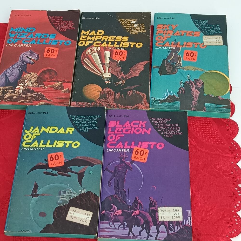 5X CALLISTO SERIES by Lin Carter Lot Vintage paperback JANDAR